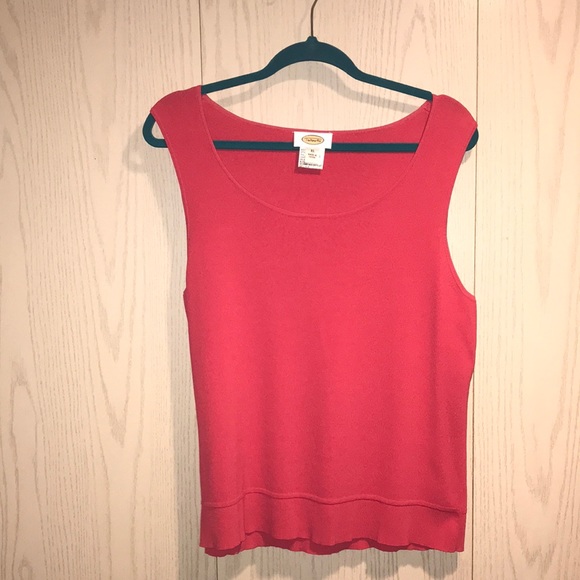 Talbots Sweaters - Talbots Vibrant Pink Scoop Neck Sleeveless Sweater Women’s XL Tank Top